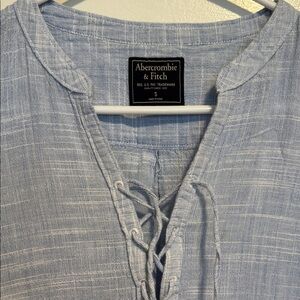 Abercrombie & Fitch Sky Blue Lace-Up Blouse